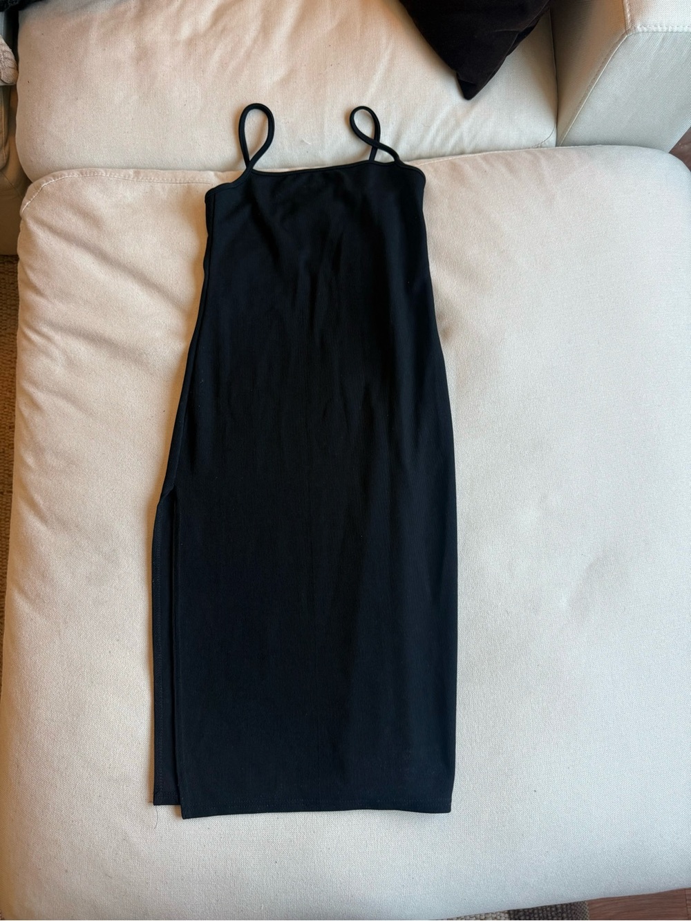 Nasty Gal Black Spaghetti Strap Midi Dress